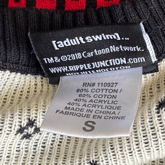 Ripple Junction Rick and Morty HAPPY HUMAN HOLIDAY Ugly Christmas Sweater Sz S - Picture 5 of 5